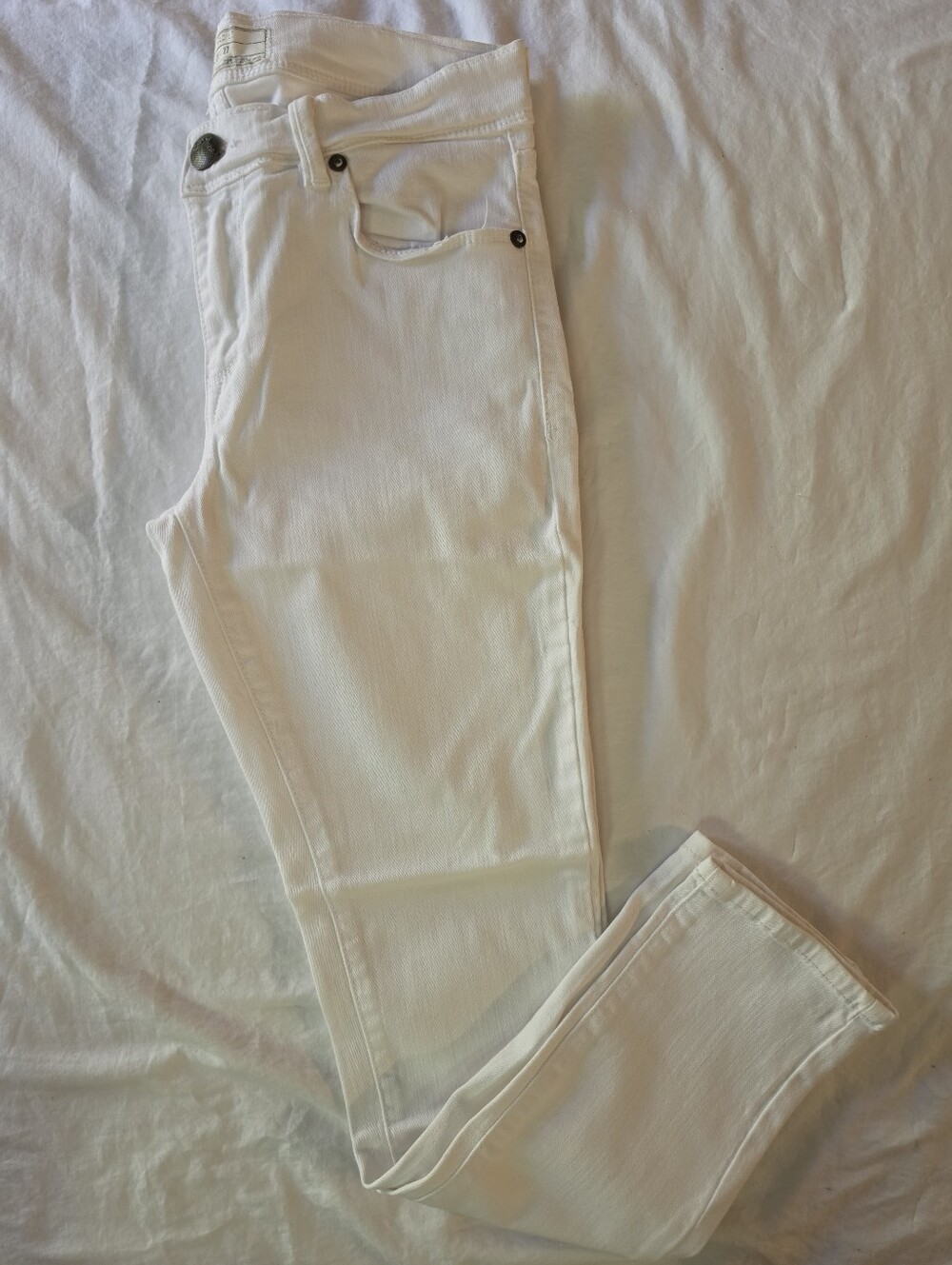 Free People White Skinny Jeans Size 27 Cropped High Rise Stretch